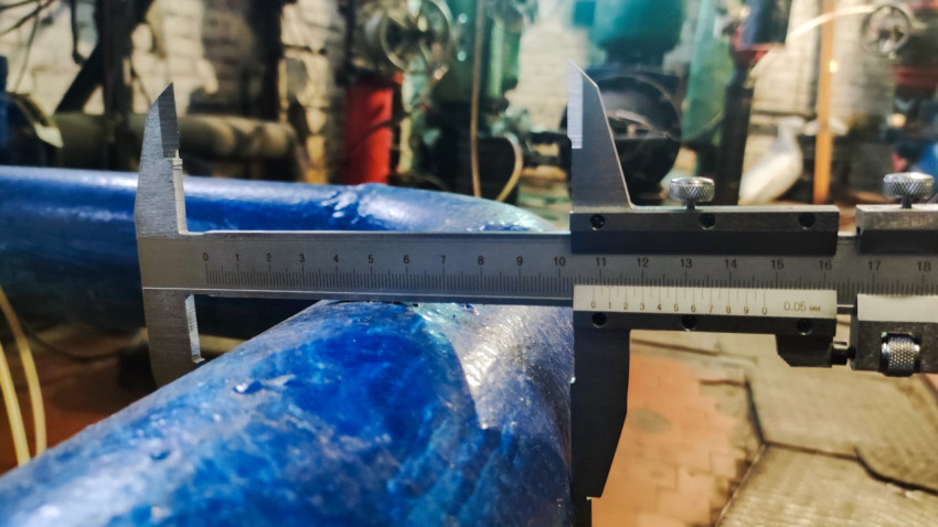 Контроль наружного диаметра на прямом участке трубопровода