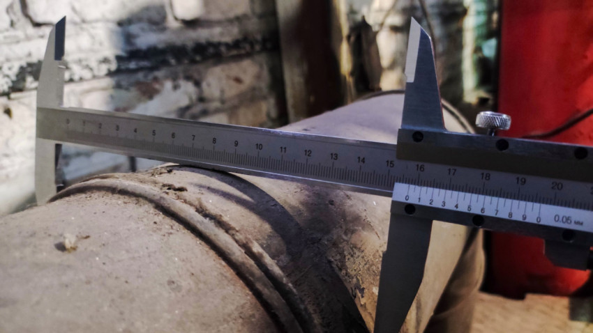 Измерение диаметра изолированного трубопровода