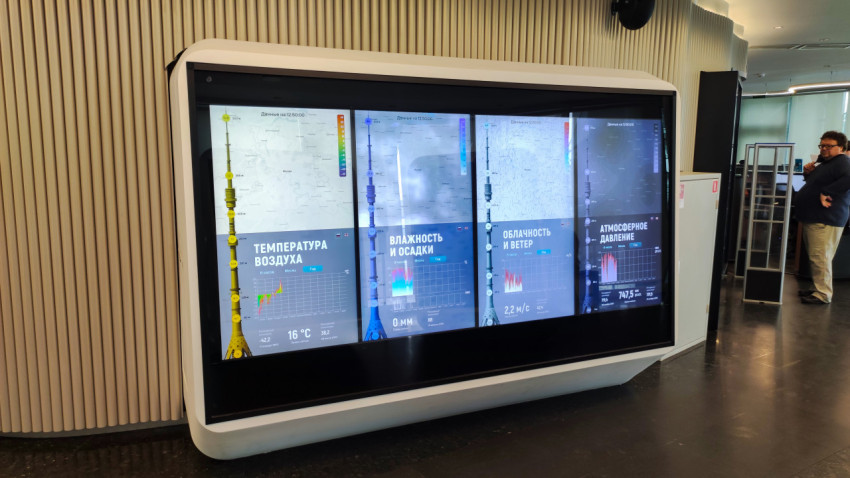 Интерактивный стенд с метеоинформацией по данным Останкинской башни