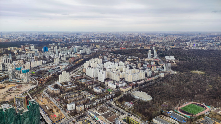 Панорамный вид Москвы с высоты Останкинской башни