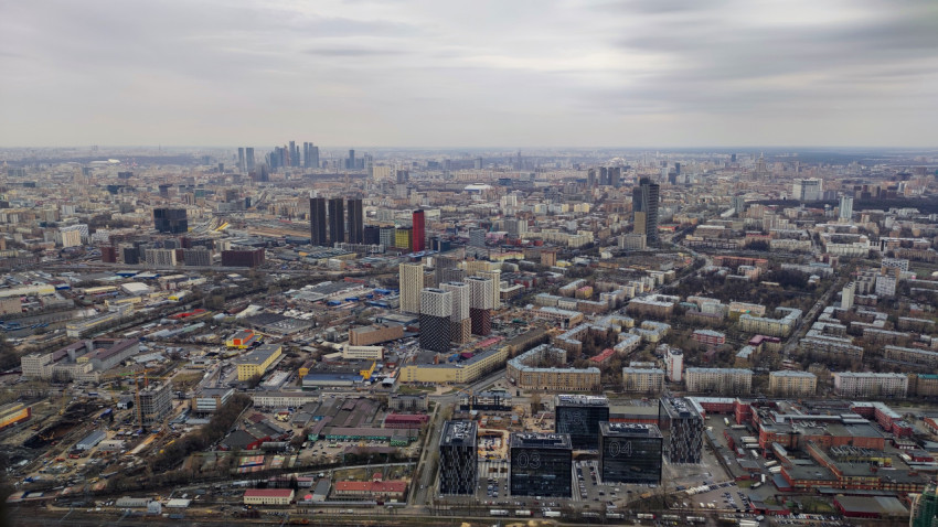 Панорама центральных районов Москвы с высоты Останкино