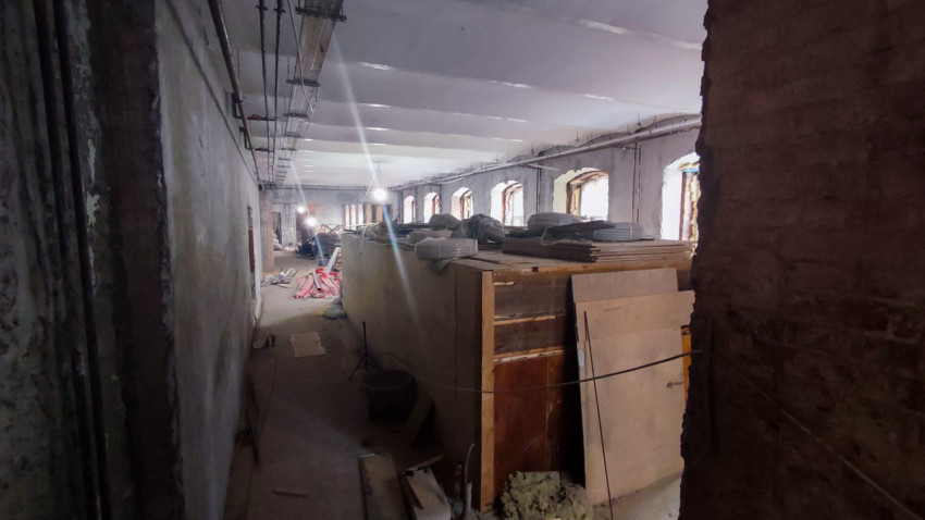 Помещение исторического здания на стадии реконструкции