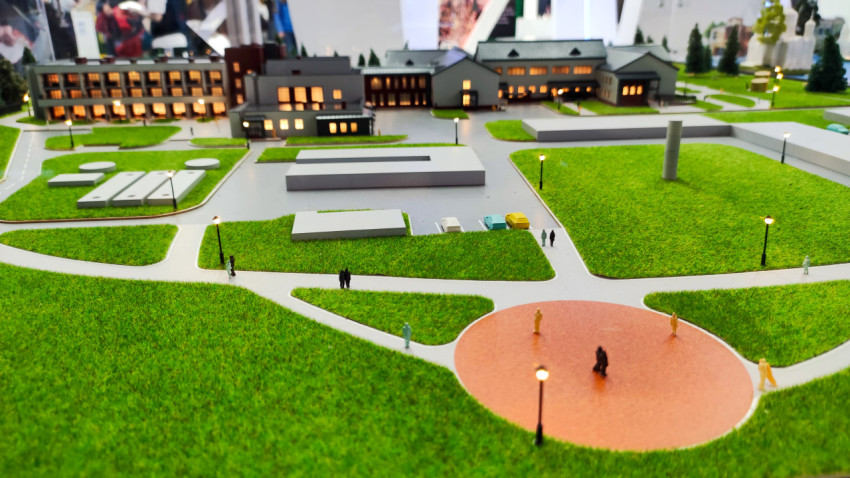 Макет городской территории на выставке «Россия» в павильоне №75 ВДНХ