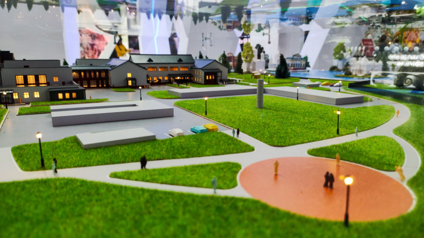 Архитектурный макет комплекса зданий на выставке «Россия»