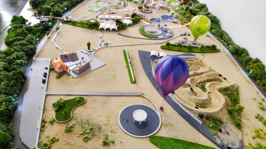 Полная панорама макета парка «Зелёный остров» Липецкой области