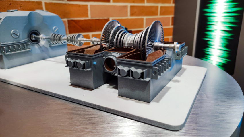 Макет турбинного узла энергетической установки в разрезе