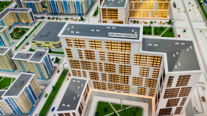 Макет делового квартала на выставке в павильоне №75 ВДНХ