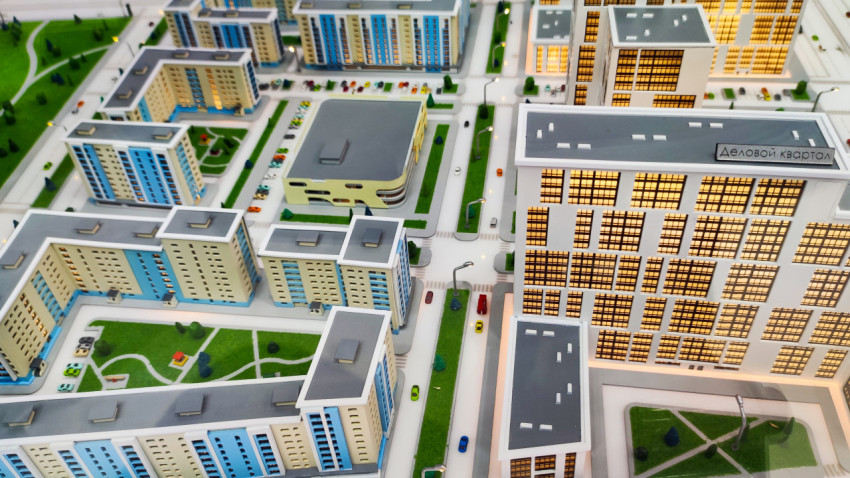 Макет жилого района на экспозиции выставки «Россия»