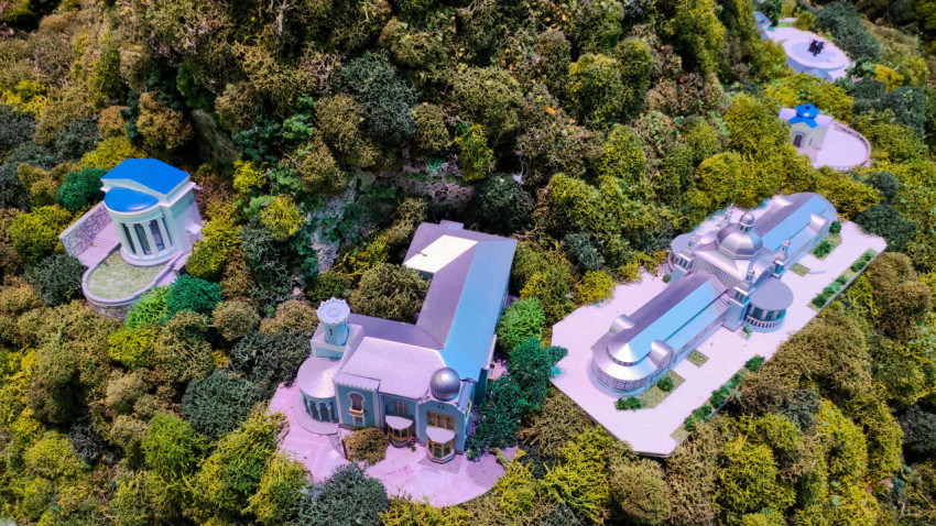 Макет Пушкинской галереи и окрестных объектов Железноводска