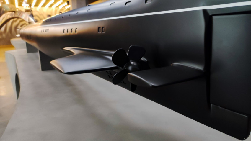 Гребной винт и корма модели подлодки К-3 «Ленинский комсомол» в павильоне «АТОМ»