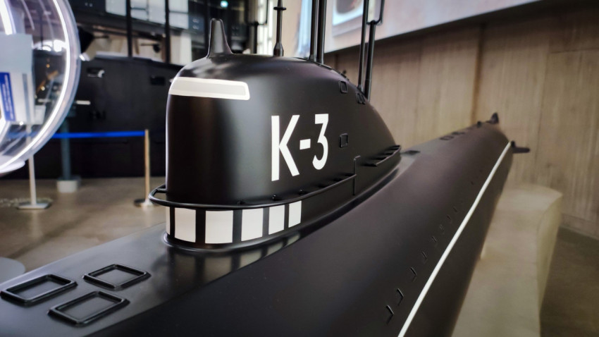 Модель советской атомной подводной лодки К-3 «Ленинский комсомол» в павильоне «АТОМ»