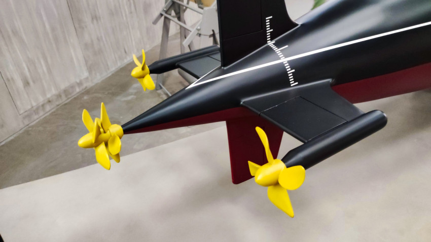 Винты и хвостовая конструкция модели подводной лодки в экспозиции «АТОМА»