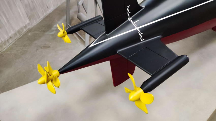 Хвостовые винты и элементы кормовой части модели подводной лодки в павильоне «АТОМ»