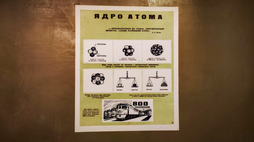 Схема строения атомного ядра на стенде павильона «АТОМ»