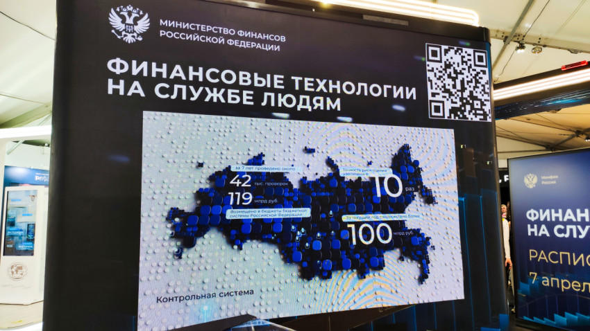 Экран Минфина России с визуализацией контрольной системы на карте страны