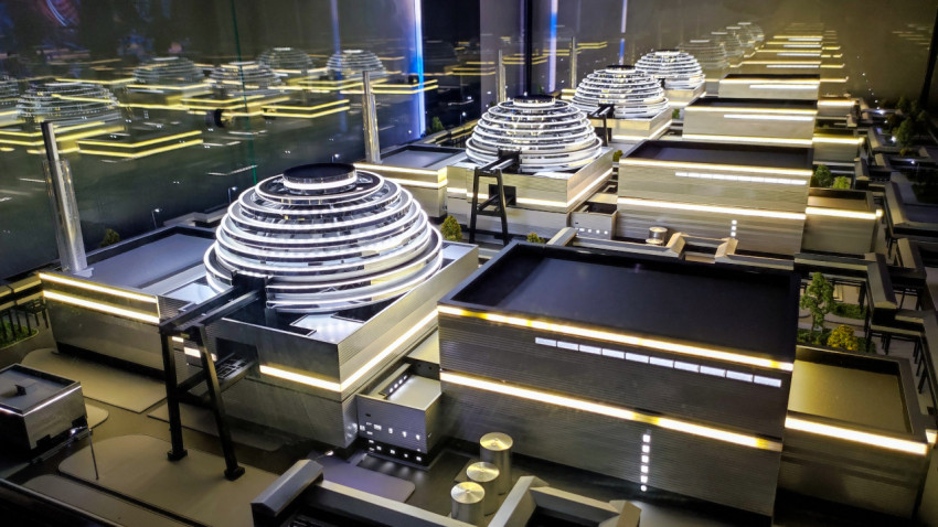 Перспективный макет атомной станции в экспозиции павильона «Атом»