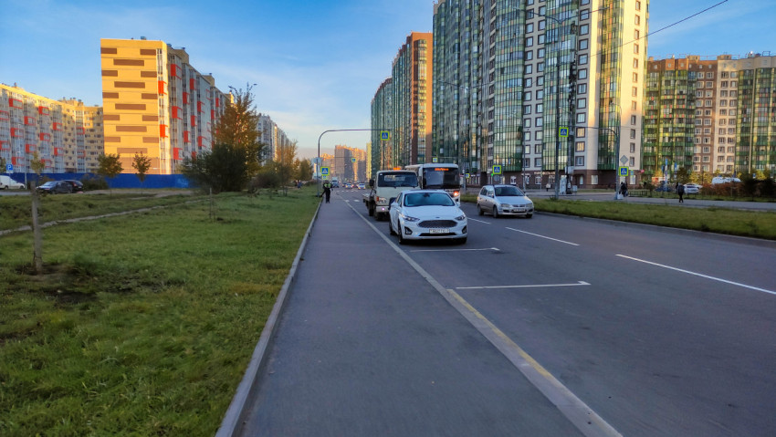 Дорожная проверка в жилом районе Мурино