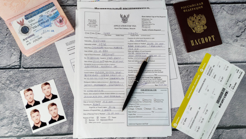 Анкета на визу в Таиланд с паспортом и билетами
