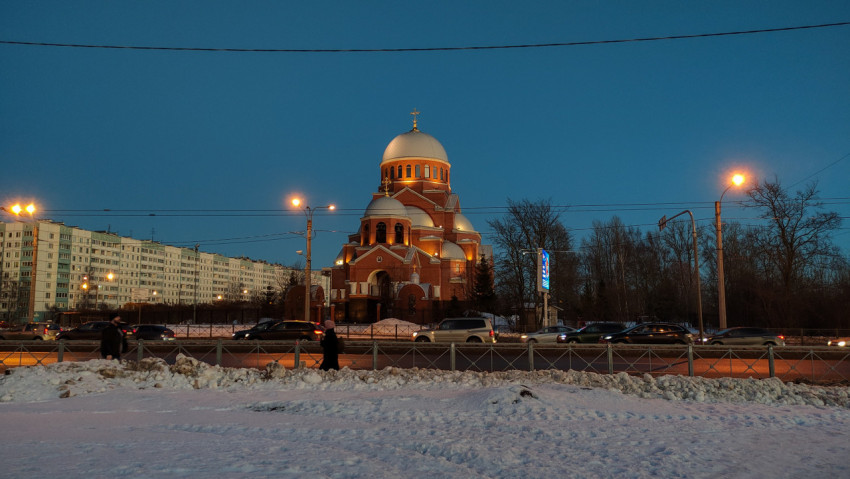 Храм Сретения Господня на закате в Санкт-Петербурге