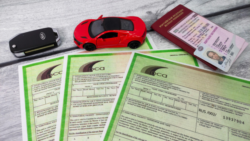 Международный страховой полис с водительским удостоверением и ключом Kia