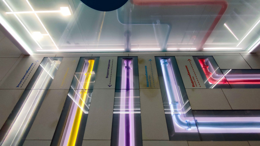 Интерактивная панель инженерных коммуникаций в музее