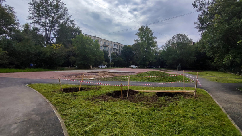 Строительство площадки во дворе жилого массива