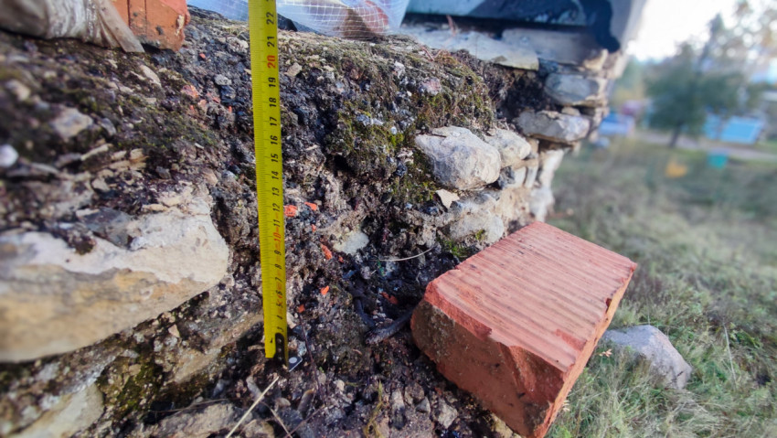 Измерение глубины разрушения кровельного участка