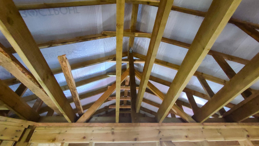 Стропильная конструкция крыши каркасного дома изнутри