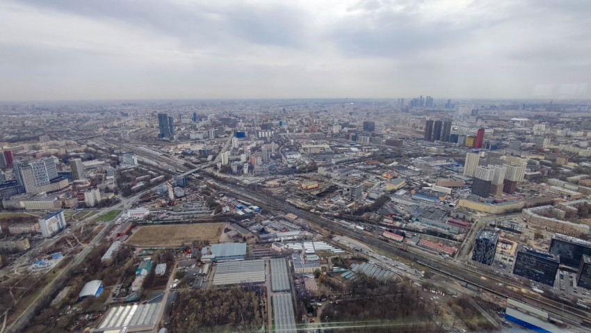 Панорама Москвы с обзорной площадки Останкинской башни