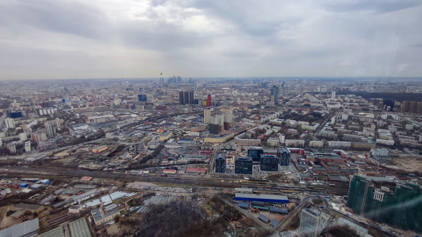 Панорама центральной части Москвы с высоты Останкинской телебашни