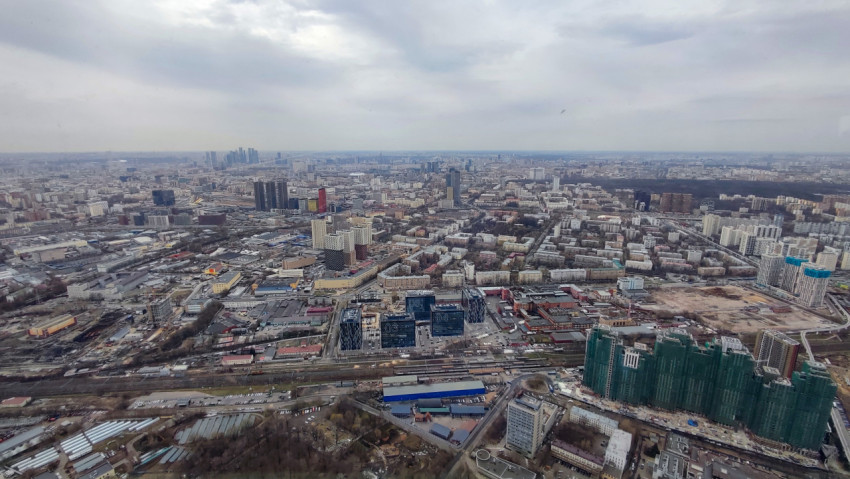 Панорама Москвы с обзорной площадки Останкинской телебашни