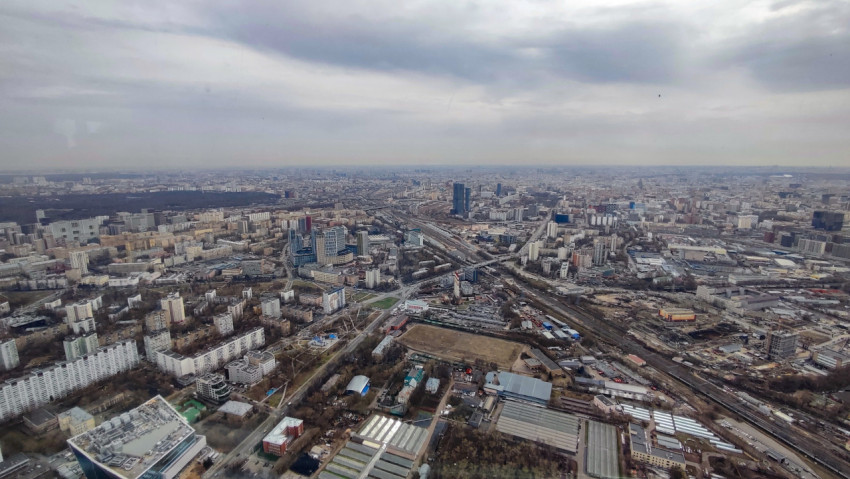 Панорама Москвы с высоты Останкинской башни в северном направлении