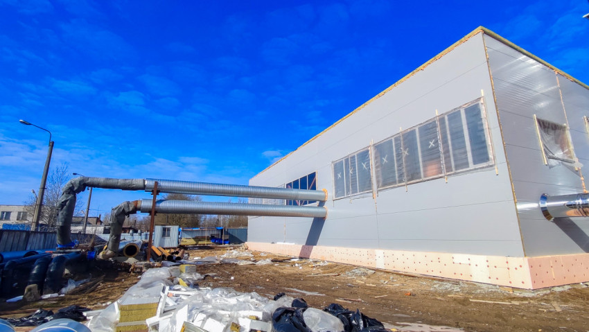 Здание котельной с выводом теплотрассы