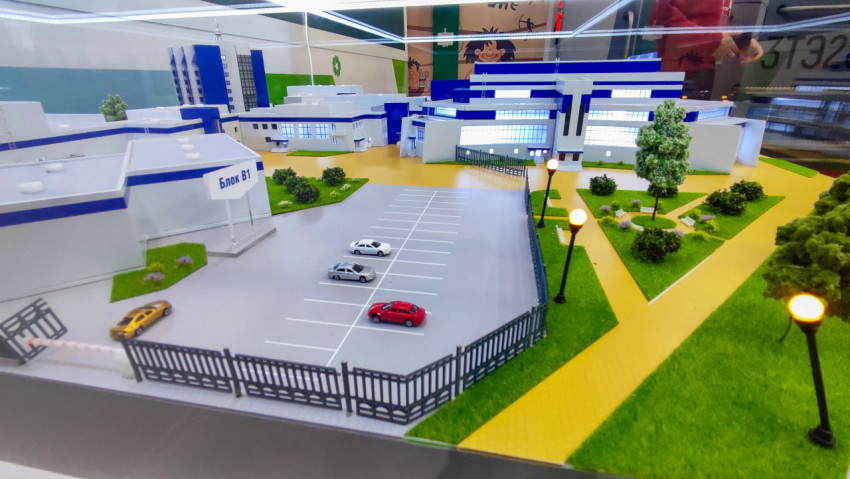 Архитектурный макет блока В1 Дворца единоборств в Брянске