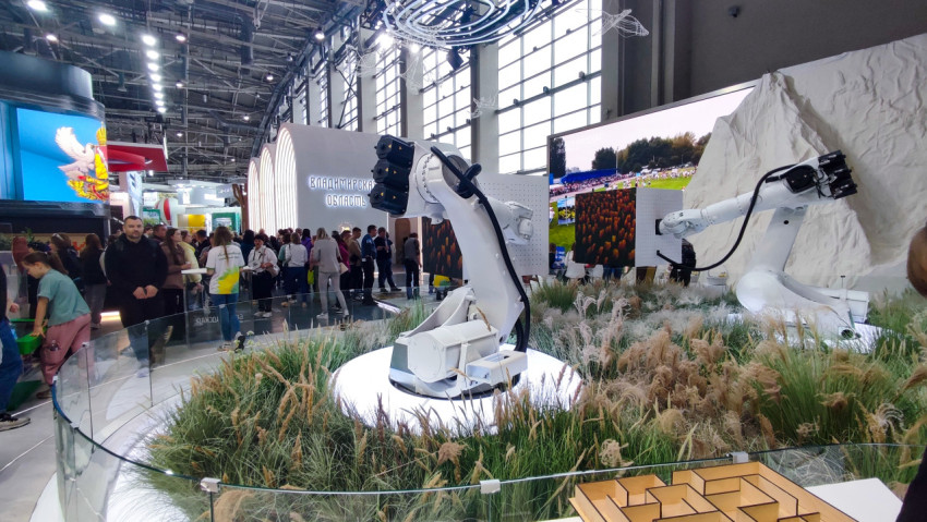 Роботизированные манипуляторы в ландшафтной зоне на выставке-форуме «Россия»