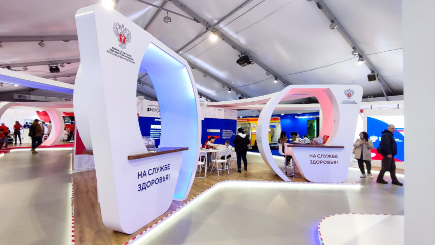 Архитектурная зона экспозиции «На службе здоровья!» на ВДНХ
