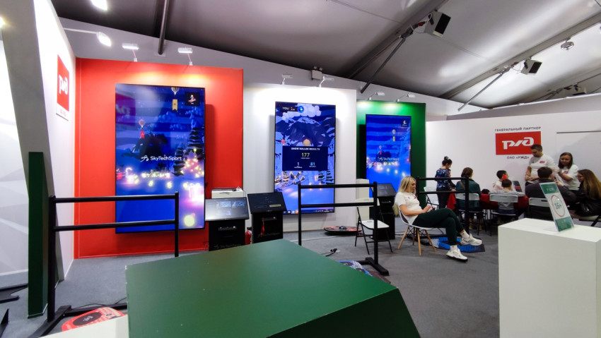 Интерактивные спортивные панели SkyTechSport на стенде РЖД