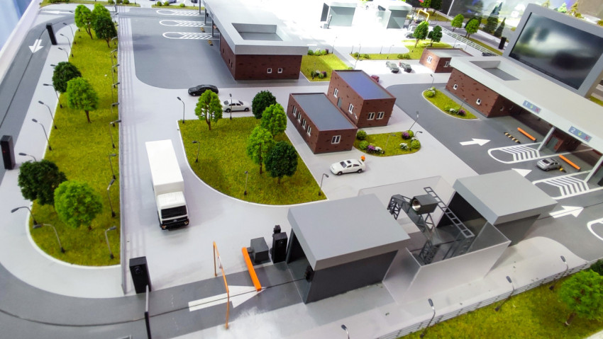 Макет логистической зоны инспекционно-досмотрового комплекса