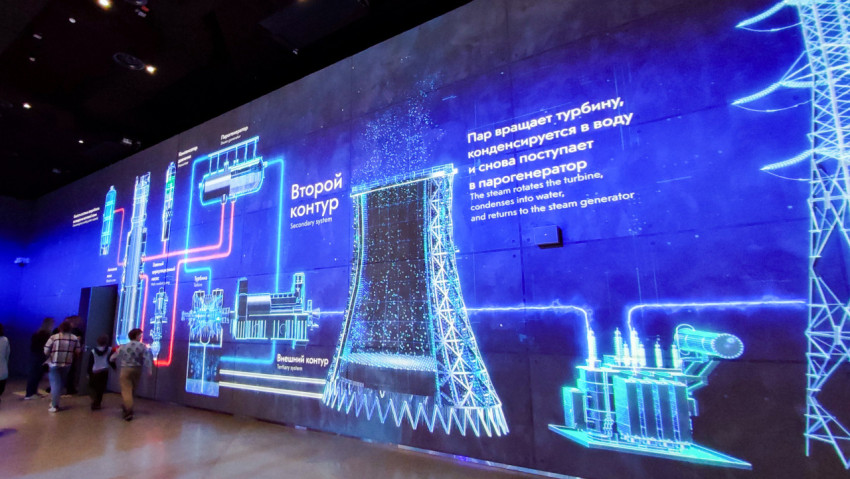 Проекционная схема вторичного контура реактора ВВЭР-1200 в павильоне «Атом»