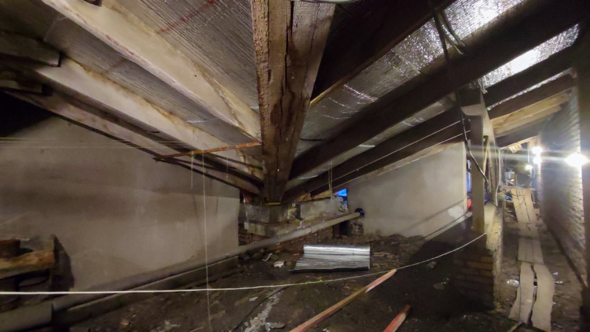 Стропильный узел в центральной части чердачного помещения