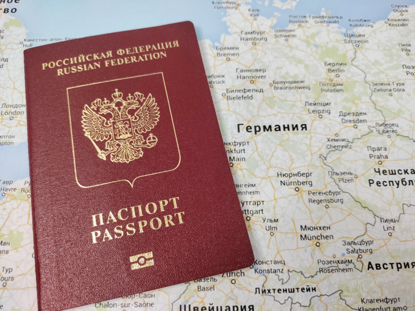 Заграничный паспорт России на карте Германии
