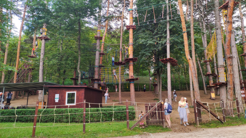 Веревочный парк в Кисловодском парке, активный отдых на природе