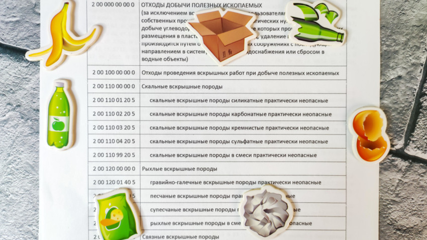 Документ об отходах и визуализация игрушечного мусора