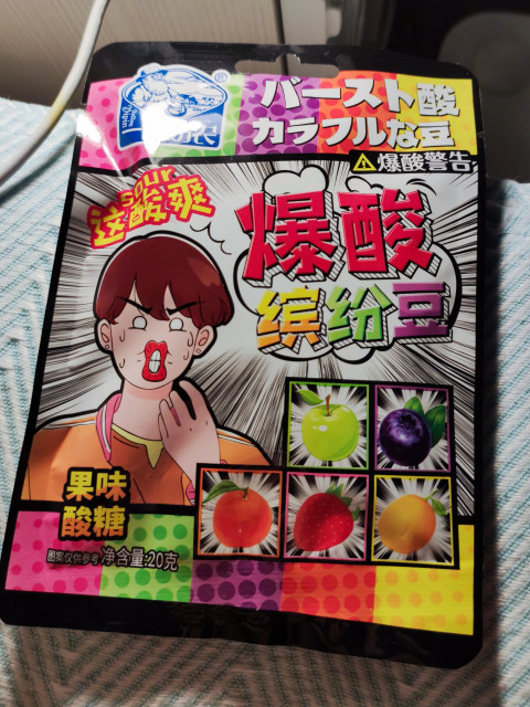 Упаковка японских кислых конфет с иллюстрацией персонажа