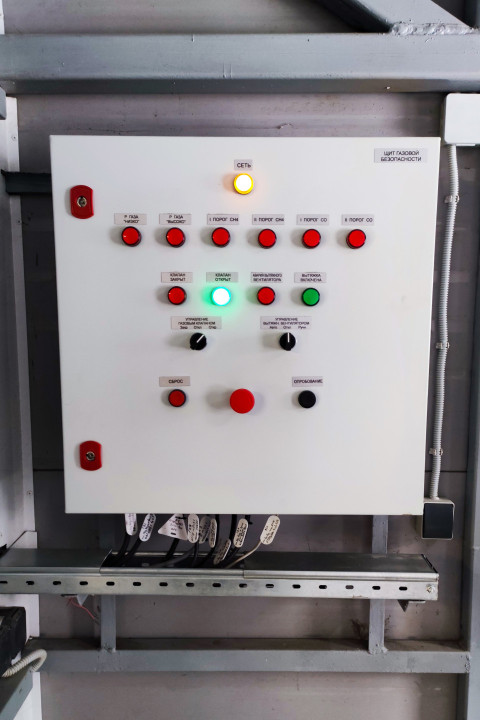 Щит газовой безопасности с индикаторами и управляющими кнопками