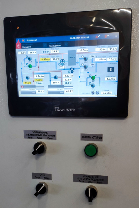 Сенсорная панель управления котельной установкой