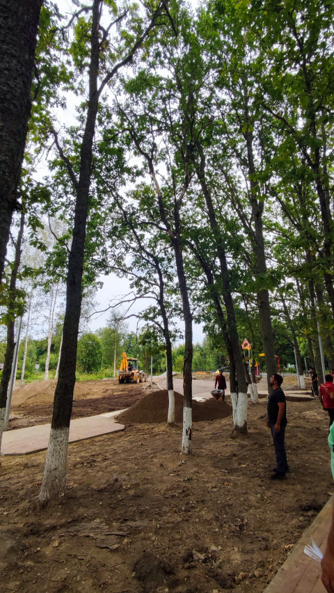 Работы по благоустройству в парковой зоне