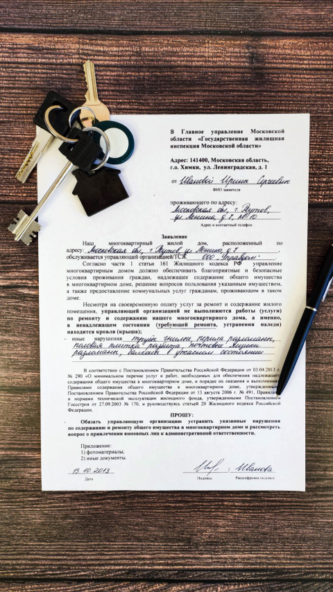 Заявление в Государственную жилищную инспекцию о плохом состоянии подъезда в многоквартирном доме