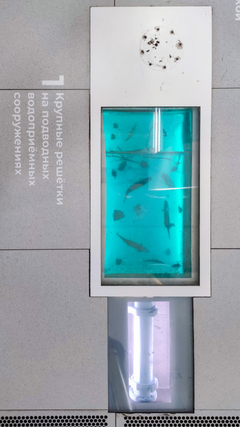 Макет механической фильтрации сточных вод в музее