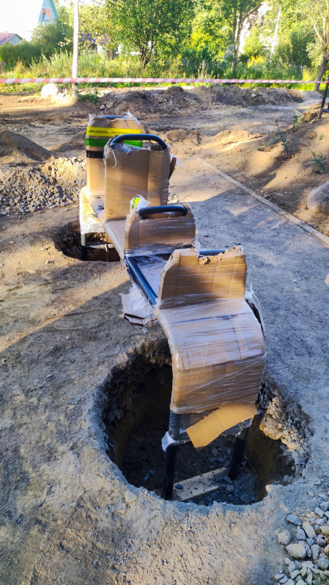 Установка скамейки на благоустраиваемой территории